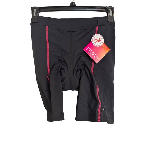 Terry Bella Short Cycling Size Large 5" Inseam Padded Bike NWT $144 Black Pink - Picture 11 of 11